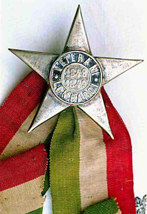 Medaglia commemorativa dei VETERANI LOMBARDI. Destinata ai reduci delle campagne 1848 e 1849.