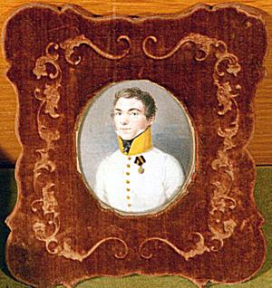 Miniatura con il ritratto del Gen. Johan Nugent, morto a Brescia il 17/4/1849 per ferita riportata durante i combattimenti delle Dieci Giornate.