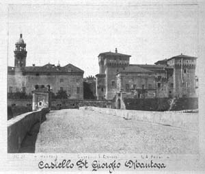 Il castello di San Giorgio a Mantova in un'immagine d'epoca.